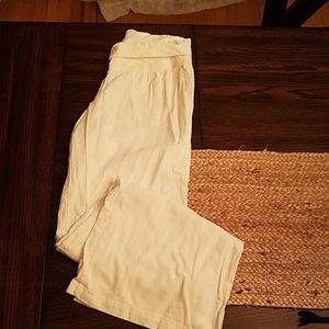 White linen pants